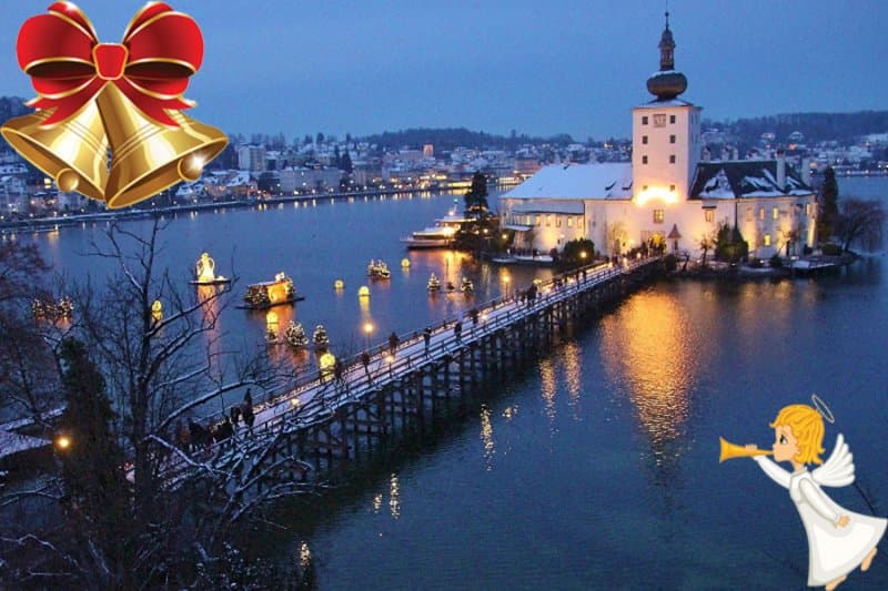 Advent na jazere Traunsee, vodný zámok Orth, kláštor a Sankt Pölten