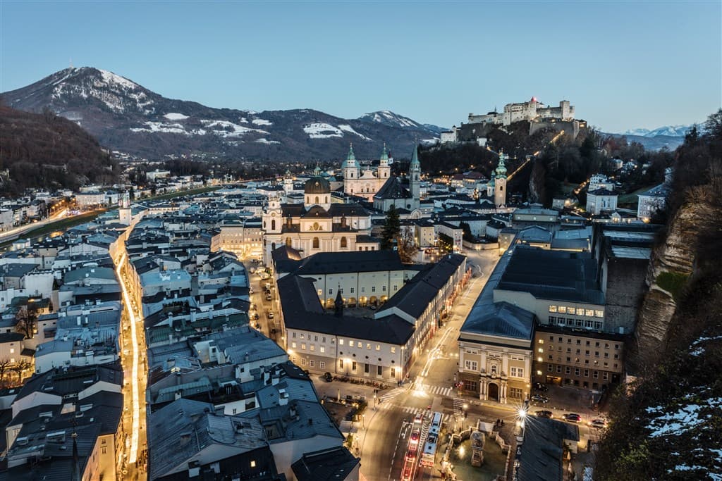 Salzburg a čerti - pohľad na mesto