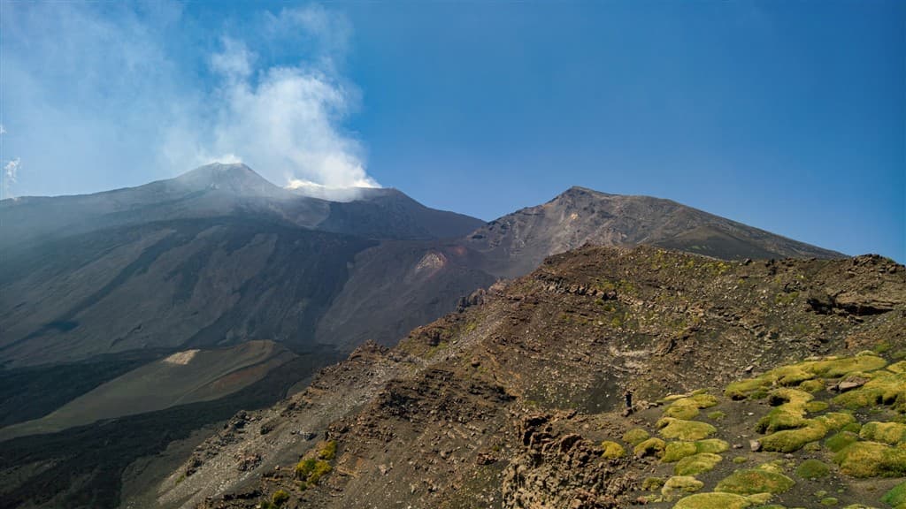 Sopka Etna na Sicílii.