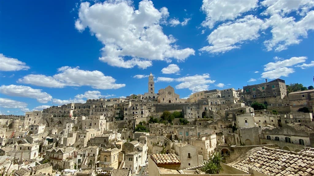 Historické domy v meste Matera.