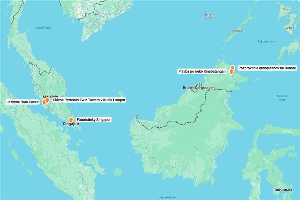 Malajzia, Borneo a Singapur: poklady džungle a mestá budúcnosti
