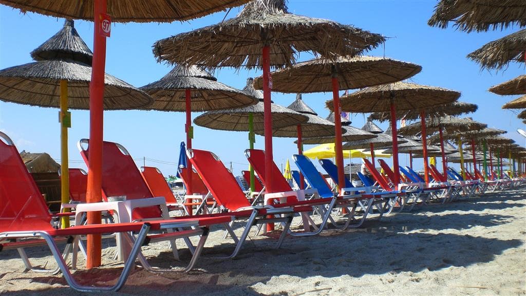 Pláž - autobusová doprava CK - Grécko, Olympská riviéra, Paralia