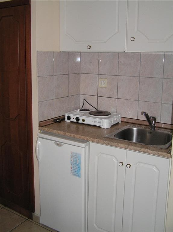 Apartmány Glaros - kuchynka - autobusový a letecký zájazd  - Grécko, Olympská riviéra, Paralia