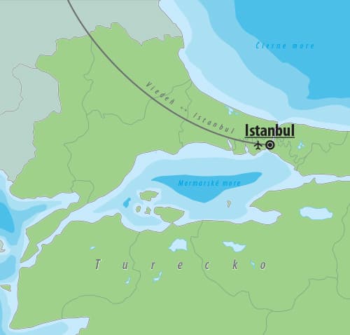 , Letecký poznávací zájazd, Turecko, Istanbul - mesto tisícich príbehov, mapa
