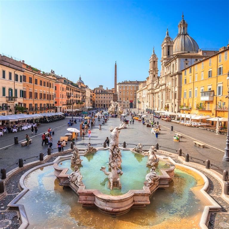 , Letecký poznávací zájazd, Taliansko, Rím - mesto príbehov a umenia, Piazza Navona, Berniniho Fontána štyroch riek