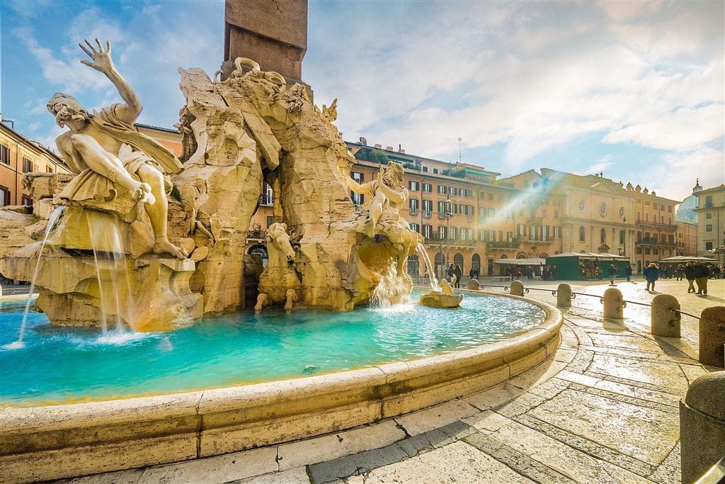 , autobusový poznávací zájazd, Rím - metropola Talianska, Piazza Navona, Fontána štyroch riek