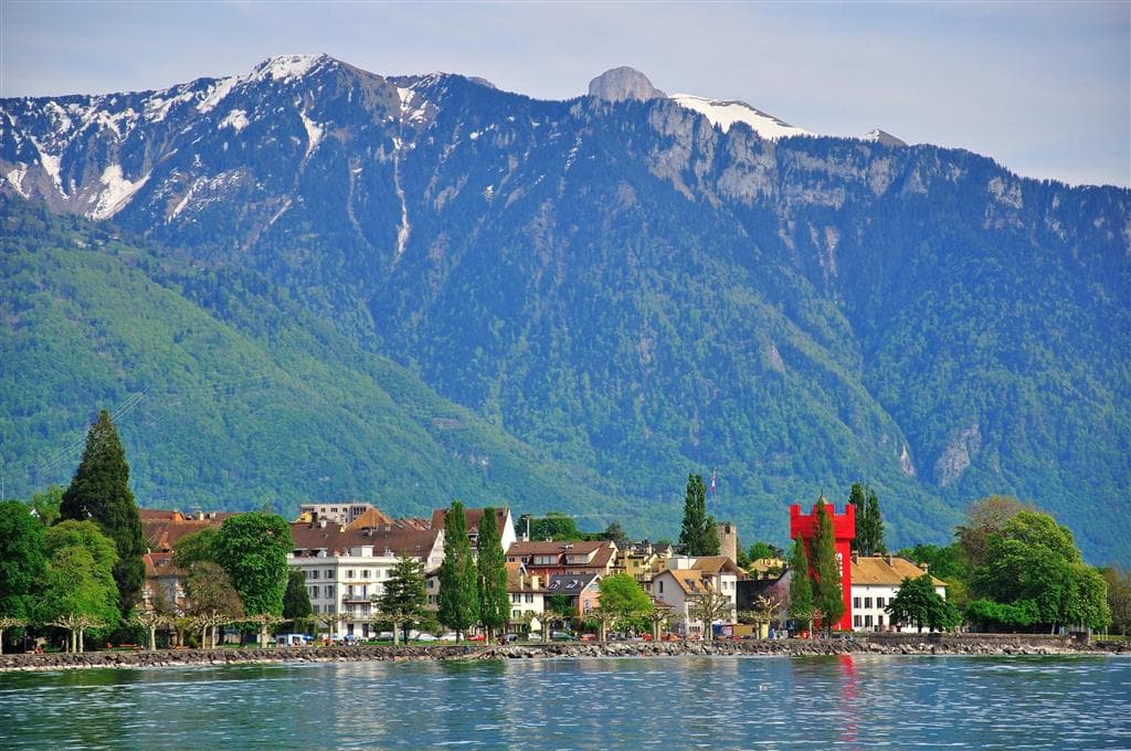 , autobusový poznávací zájazd, Švajčiarsko, Vevey, Ženevské jazero