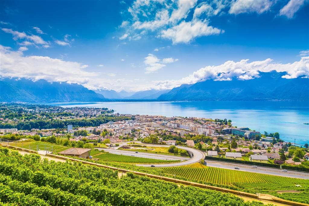 , autobusový poznávací zájazd, Švajčiarsko, Vevey, Ženevské jazero
