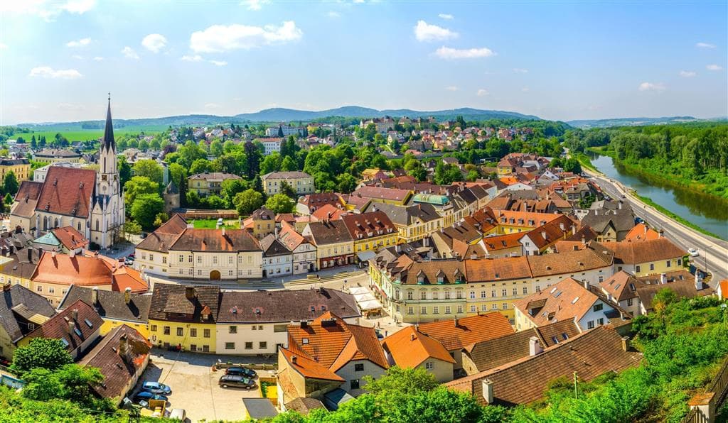 , autobusový poznávací zájazd, Česko a Rakúsko, Český Krumlov, Panoráma mesta