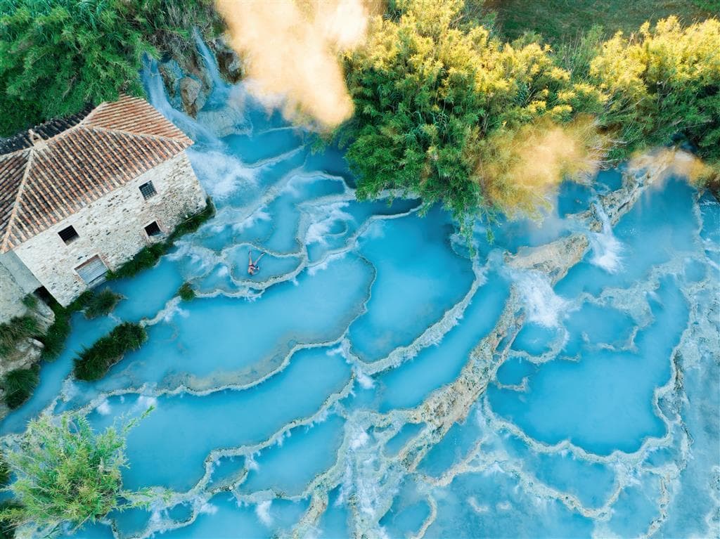 , letecký poznávací zájazd, Zákutia Toskánska a ostrov Elba, Terme di Saturnia