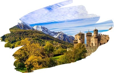Autobusový poznávací zájazd , Údolie Aosta - Mont Blanc a Turín, hrad Fenis