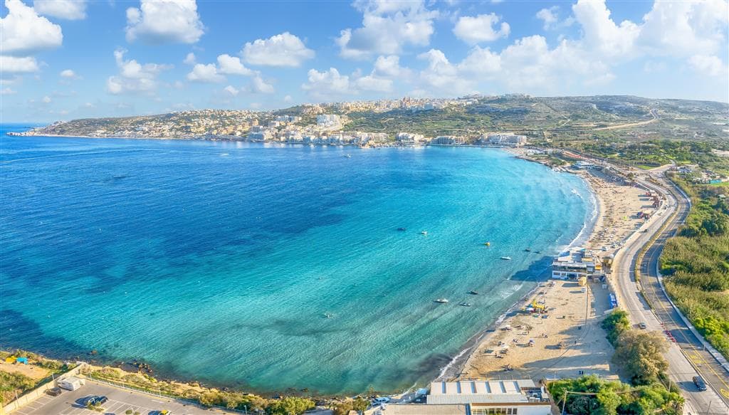 . Letecký poznávací zájazd , Malta – historická mozaika, Landscape with Mellieha
